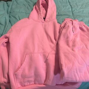 Pink Hoodie and Sweatpants Set
